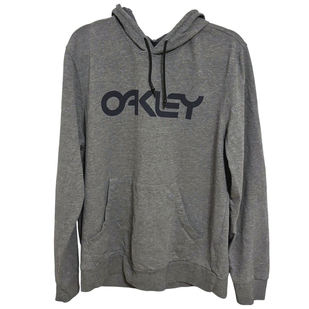 Oakley Hoodie Mens XXL Gray Custom Fit Logo Pullover Sweatshirt Athletic
